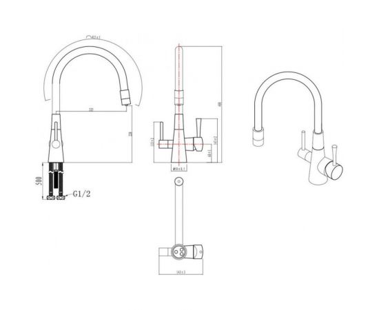 Смеситель для кухни Lemark Comfort с подключением к фильтру с питьевой водой LM3075C-White – изображение 2
