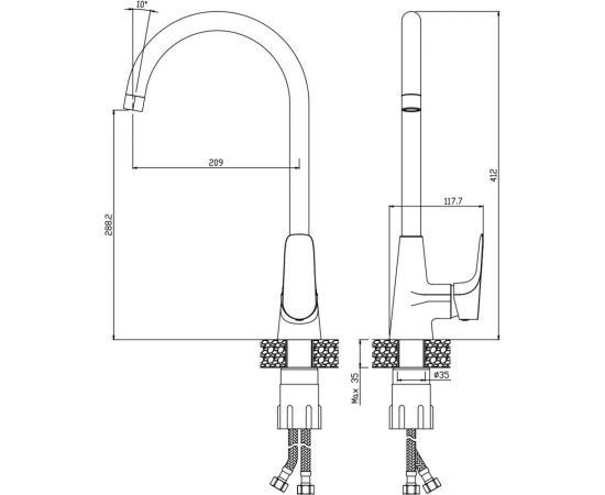 Смеситель для кухни OLIVES SIERRA 14430SR – изображение 2