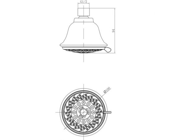 Лейка для верхнего душа Lemark 5-функциональная LM8040C – изображение 2