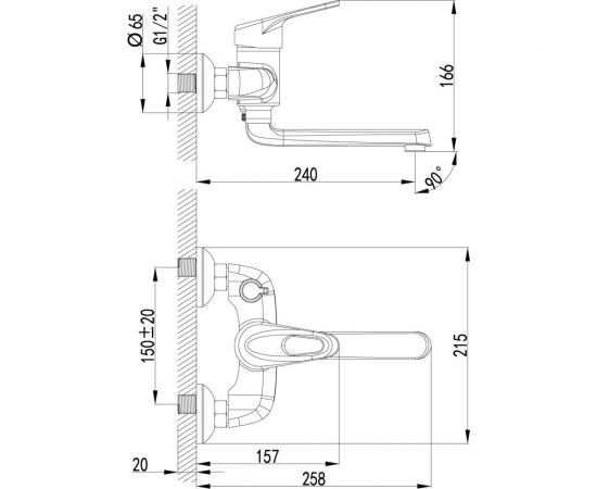 Смеситель Lemark Luna для ванны LM4114C – изображение 2