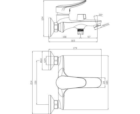 Смеситель для ванны Olives ARRIBA 09201AR – изображение 2