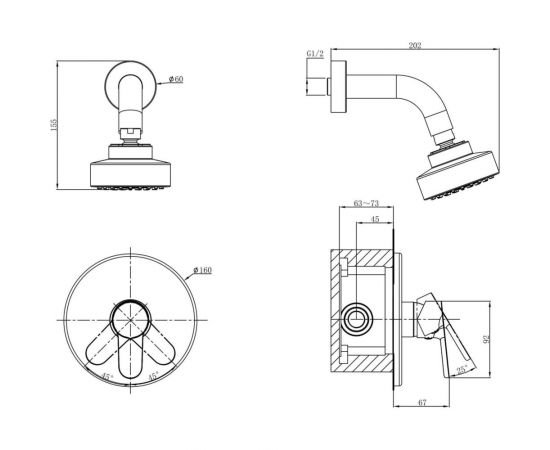 Встраиваемый смеситель для душа D&K DA1395101 – изображение 2