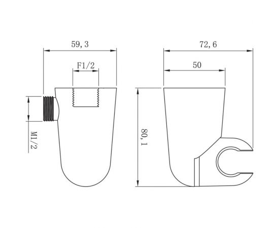 Встраиваемое подключение для душевого шланга Lemark LM8084C – изображение 2