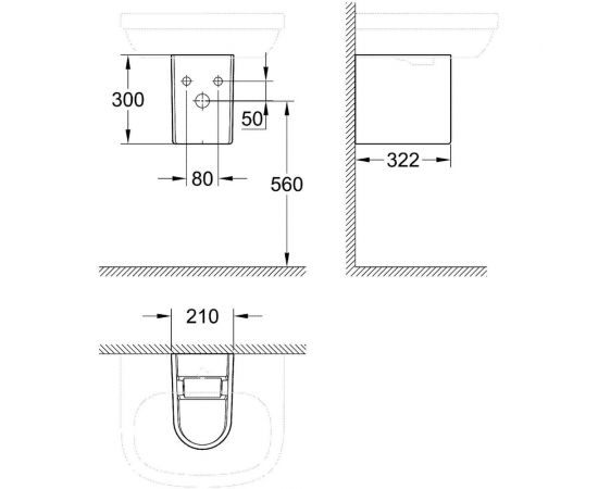 Полупьедестал для раковины Grohe Euro Ceramic 39201000 – изображение 3