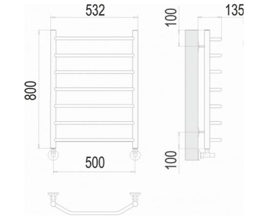 Полотенцесушитель Terminus Виктория П8 500x800 4670078530134 – изображение 3