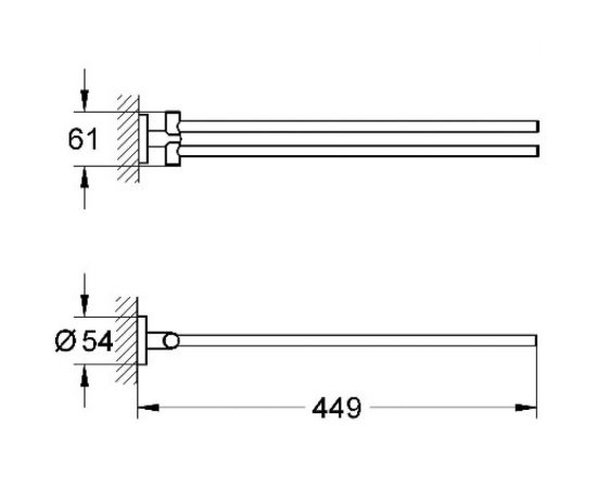 Двойной держатель для полотенца Grohe Essentials 40371001 – изображение 3