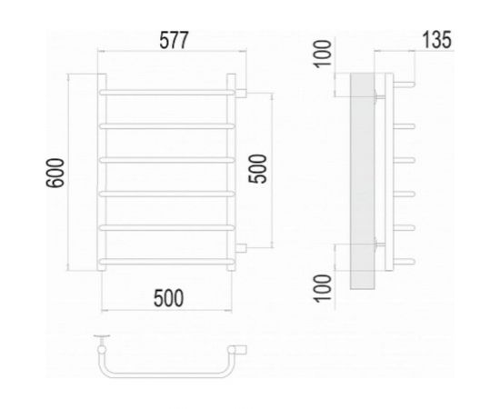 Полотенцесушитель Terminus Стандарт П6 500x600 бп500 4670078530349 – изображение 3