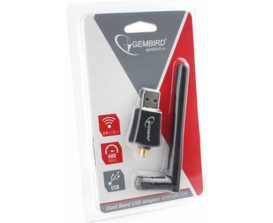 Сетевой двухдиапазонный Wi-Fi USB-адаптер Gembird 600 Мбит, USB, 802.11b/g/n/ac/а WNP-UA-009 – изображение 4