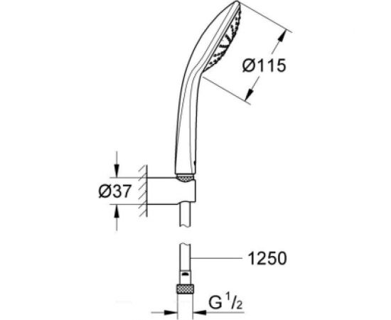 Душевой гарнитур с мыльницей GROHE Euphoria 110 Mono душевая штанга 900 мм 27267001 – изображение 7