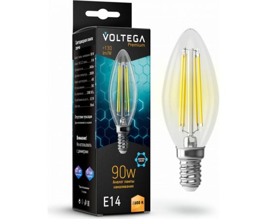 Светодиодная лампа VOLTEGA Свеча E14 2800K 9W Graphene 7134 