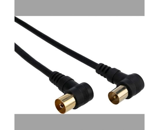 Антенный кабель удлинитель REXANT ТВ угловой гнездо - штекер 3 метра, черный 18-0014 