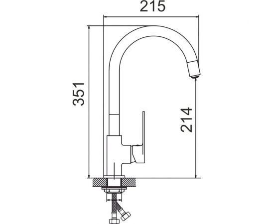 Смеситель для кухни Gota Rocio Santa-Barbara с силиконовым изливом, крепление гайка, черный d35 302532-GOTA – изображение 2