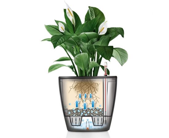 Кашпо LECHUZA Classico LS Complete 21x20 см, кофе металлик 16021 – изображение 2