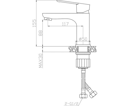Смеситель для раковины Agger Brave хром A2302100 – изображение 2