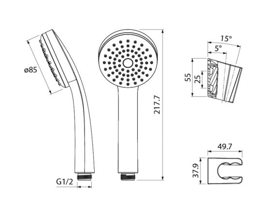 Душевой гарнитур IDDIS 001 0011F00i16 – изображение 2