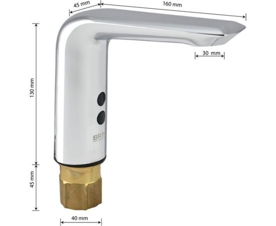 Сенсорный смеситель на раковину Brimix со скрытой регулировкой воды 088 82143 – изображение 3