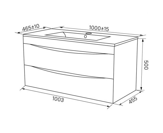 Тумба с умывальником IDDIS Cloud подвесная, 100 см, белая CLO10W1i95K – изображение 6