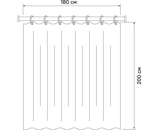 Штора для ванной комнаты IDDIS 200*180 см, полиэстер, D05P218i11 – изображение 6