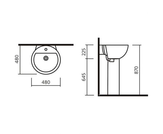 Умывальник Sanita Luxe Art Luxe 48 без крепления 00008330 ARTSLWB01 – изображение 7