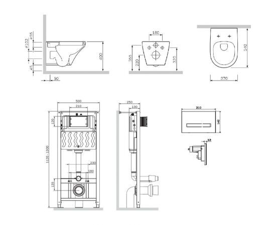 Комплект: Инсталляция с унитазом FlashClean, с сиденьем и клавишей AM.PM Inspire IS450A38.501700 – изображение 8