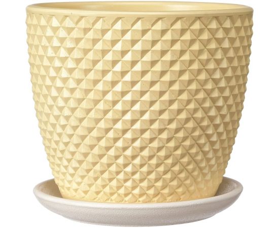 Горшок ООО КОМПОЗИТ Грань желтый бутон №3. КБ-Б3-217-02 