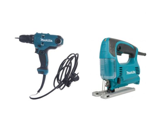 Набор электроинструментов Makita DK0166: дрель-шуруповерт DF0300 + лобзик 4329 