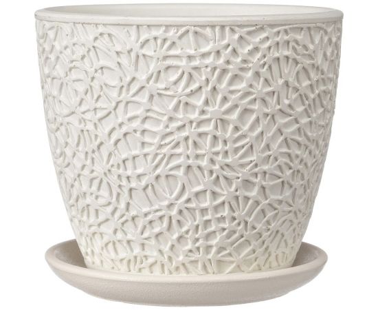Горшок ООО КОМПОЗИТ Паутинка белый бутон №3. КБ-Б3-178-03 