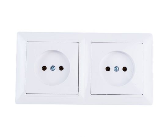 Угловой блок 2-местной розетки Bylectrica серия СТИЛЬ, белый, РА16-751 