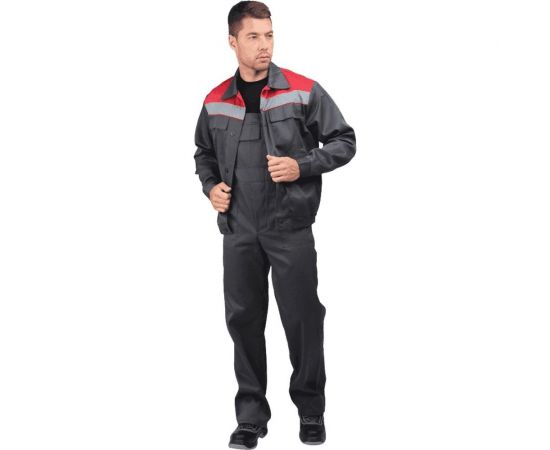 Костюм ГК Спецобъединение МАСТЕР ПРОФИ серый/красный, р.96-100, рост 182-188 Кос 040/ 96/182 – изображение 2