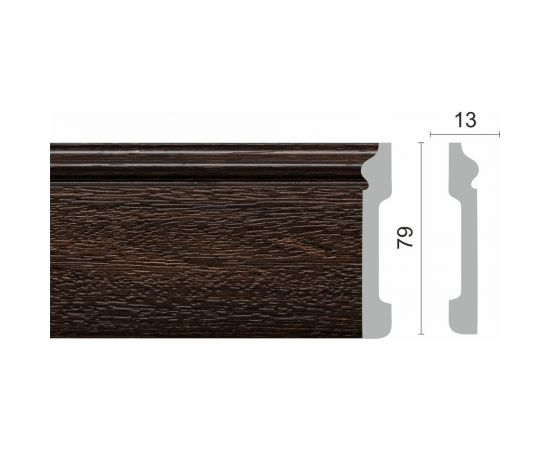 Напольный плинтус Decor-Dizayn ударопрочный, влагостойкий, венге 79х13х2400 мм 005-93SH – изображение 2