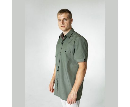 Мужская рубашка с коротким рукавом Текстиль М Меркури, серый SH_GREYM/43 – изображение 2