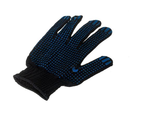 Трикотажные перчатки с ПВХ БЕРТА черные, 1 пара 100ч/1 – изображение 2
