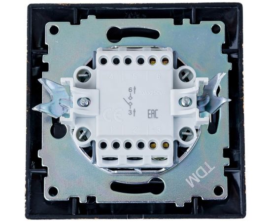 1-клавишный выключатель TDM 10А старинная бронза Лама SQ1815-0743 – изображение 2