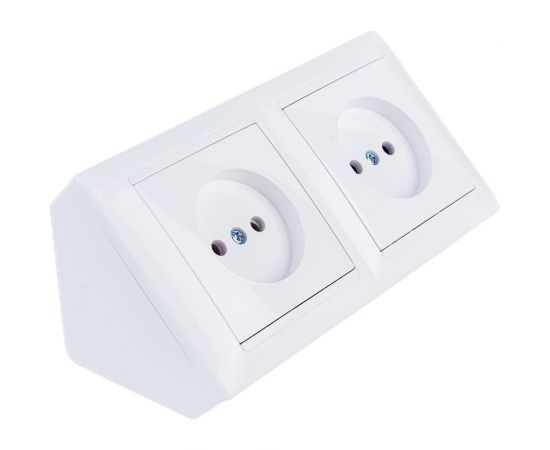 Угловой блок 2-местной розетки Bylectrica серия СТИЛЬ, белый, РА16-751 – изображение 3