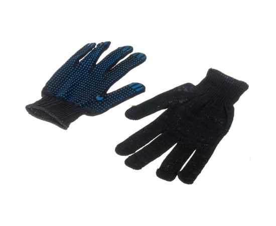 Трикотажные перчатки с ПВХ БЕРТА черные, 1 пара 100ч/1 – изображение 3