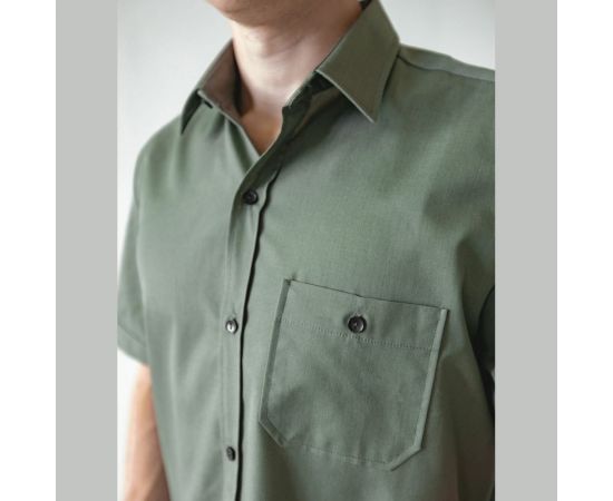 Мужская рубашка с коротким рукавом Текстиль М Меркури, серый SH_GREYM/43 – изображение 6