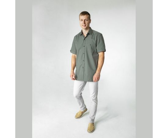 Мужская рубашка с коротким рукавом Текстиль М Меркури, серый SH_GREYM/43 – изображение 7