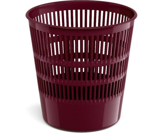 Сетчатая пластиковая корзина для бумаг ErichKrause Marsala 12 л, рубиновый 55950 