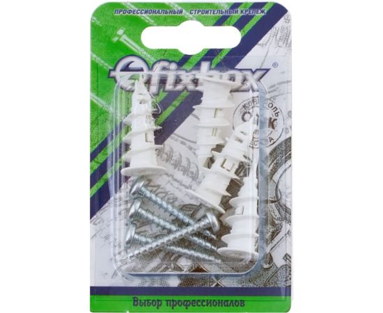 Дюбель для гипсокартона Fixbox MFJ-S нейлон с шурупом 4 шт 030930 