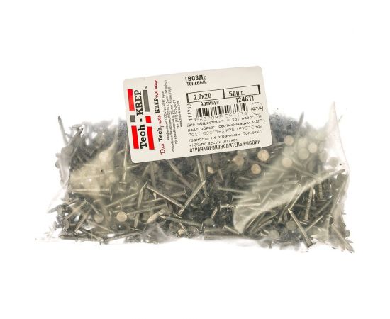 Толевый гвоздь 2.0х20, 500г (примерно 1037 шт.) - пакет Tech-Krep 124611 