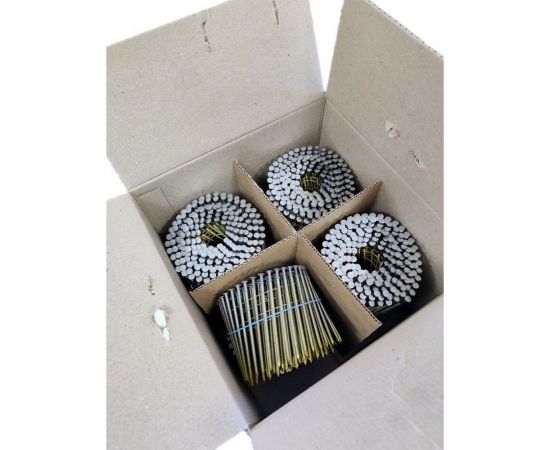 Барабанные гвозди Finka 3.1x90 BK Ring ершеные, 1600 шт. FN3190BKR – изображение 2