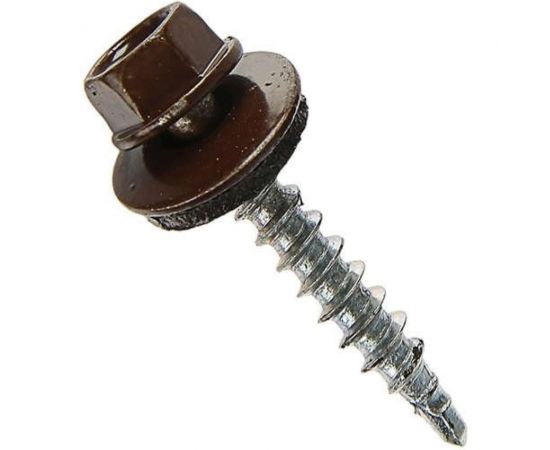 Кровельные саморезы ВИРТУОЗ 5,5х19 мм, RAL 8017, шоколад, 200 шт. 600-23773 