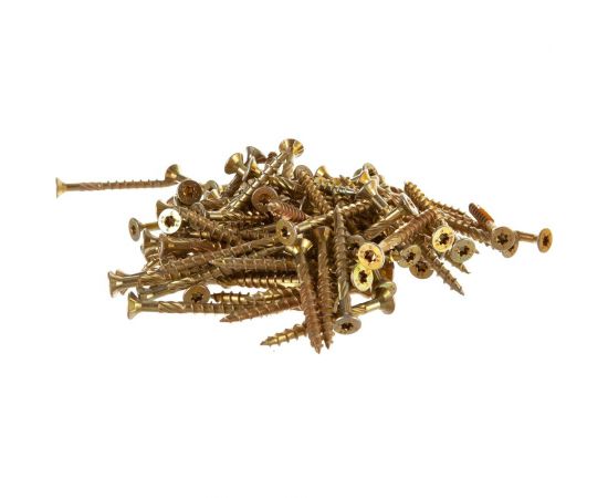 Шуруп Rusconnect CS 08080 с/нарез. д/дерева, потай 8х80 100 шт. Желтый цинк 310808 – изображение 2