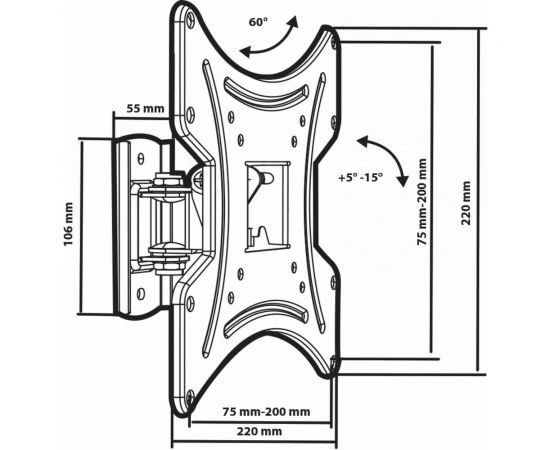 Кронштейн для LED/LCD телевизоров TUAREX ALTA-202 black 40315 – изображение 2