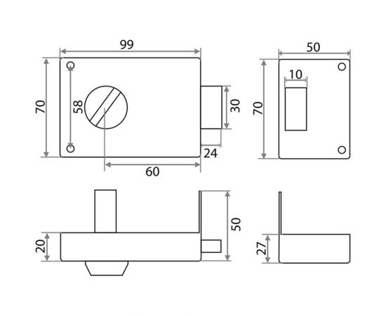 Накладной замок Trodos ЗН1-2 214004 – изображение 2