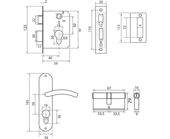 Врезной замок Trodos 50/76-ЦМ70 PB золото 202058 – изображение 2