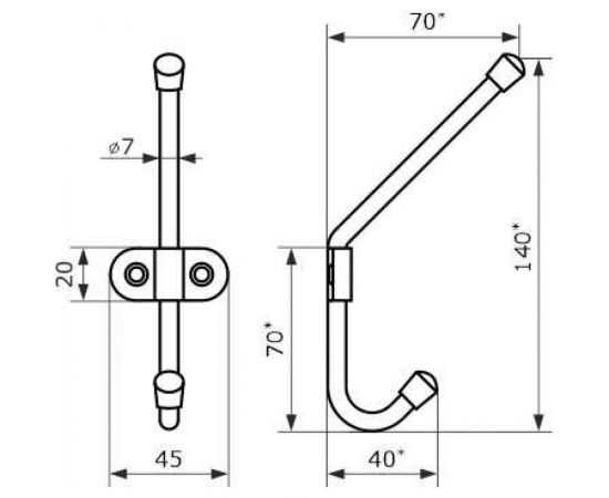 Двойной крючок Домарт черный 170651 – изображение 2