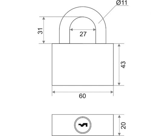 Навесной замок Trodos ВС-HD-60 Blister 210029 – изображение 2