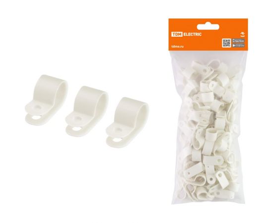 Нейлоновая крепежная скоба TDM СКН-5 белая 100 шт SQ0514-0201 – изображение 2