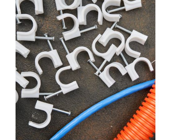 Круглый крепеж кабеля REXANT 14 мм, белый 50шт 07-4014 – изображение 3